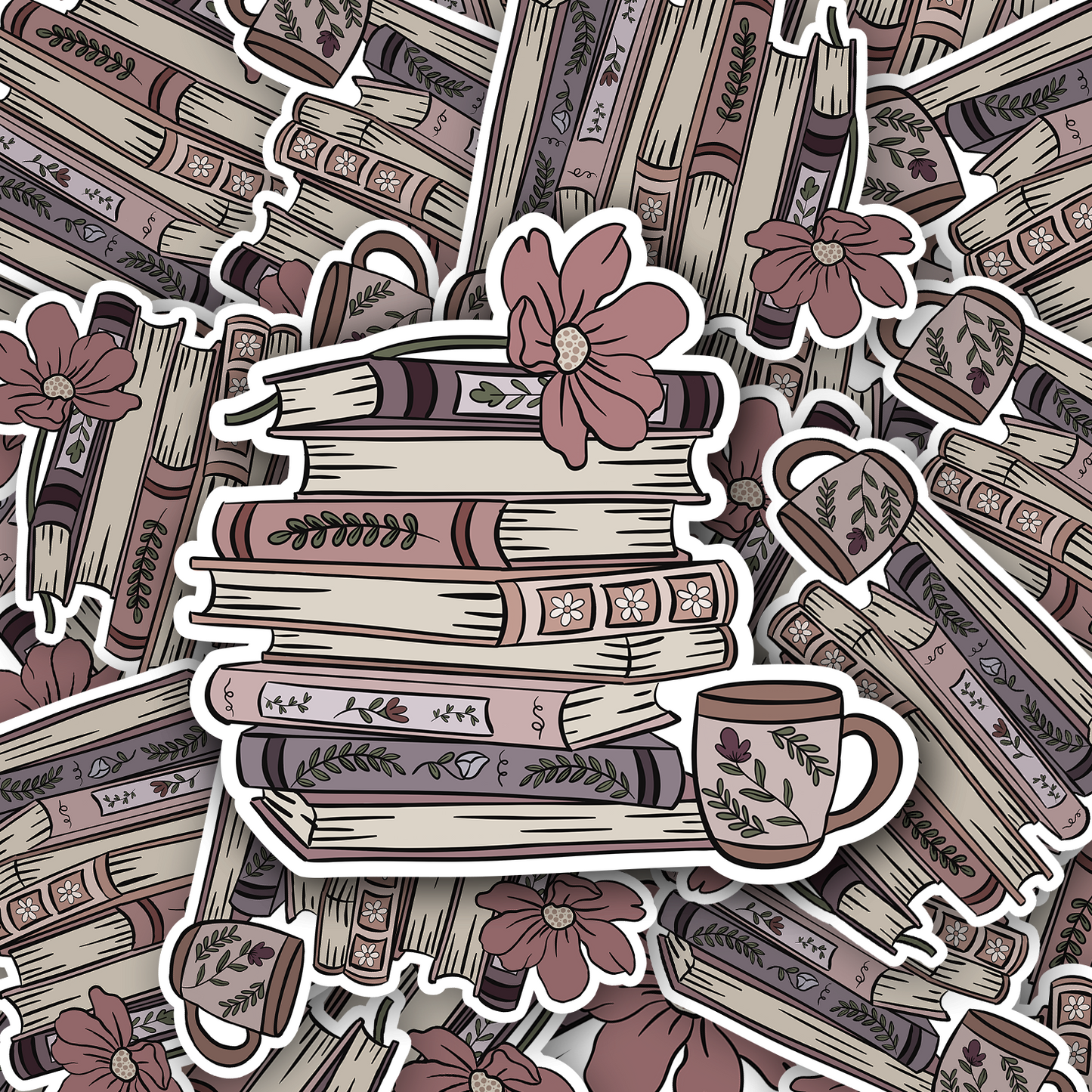 Book Stack Vinyl waterproof Sticker