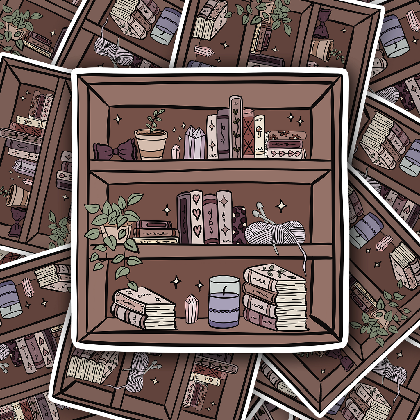 Bookcase Bookshelf Vinyl waterproof Sticker