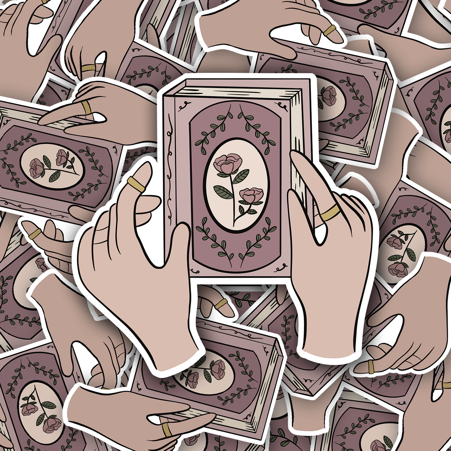 Book in Hands Vinyl waterproof Sticker