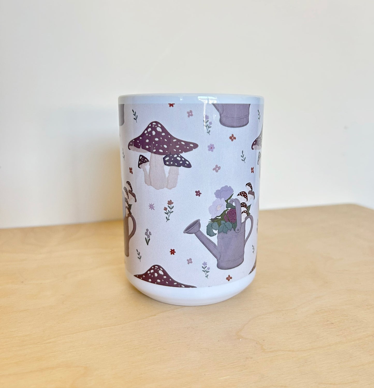 Toadstools Watering Can Extra Large Mug 15oz