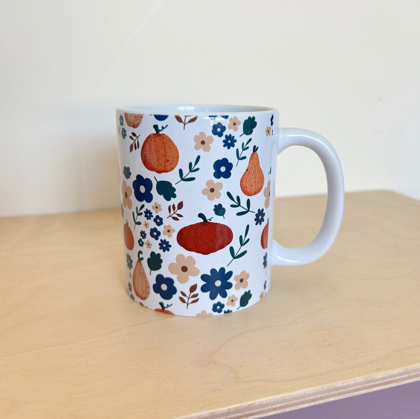 Floral Pumpkins Patterned Mug 11oz