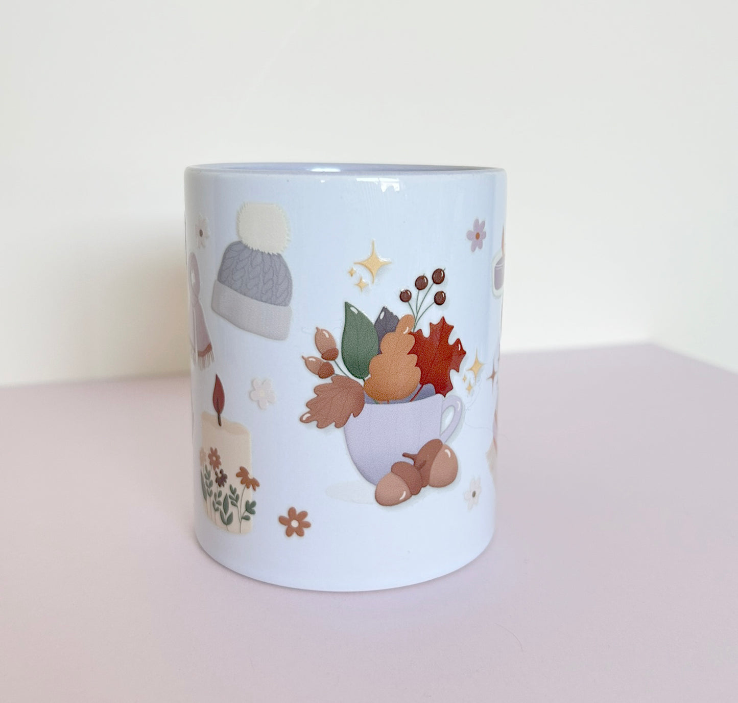 Lilac Mug Cosy Cat Books Candle Hat Blanket