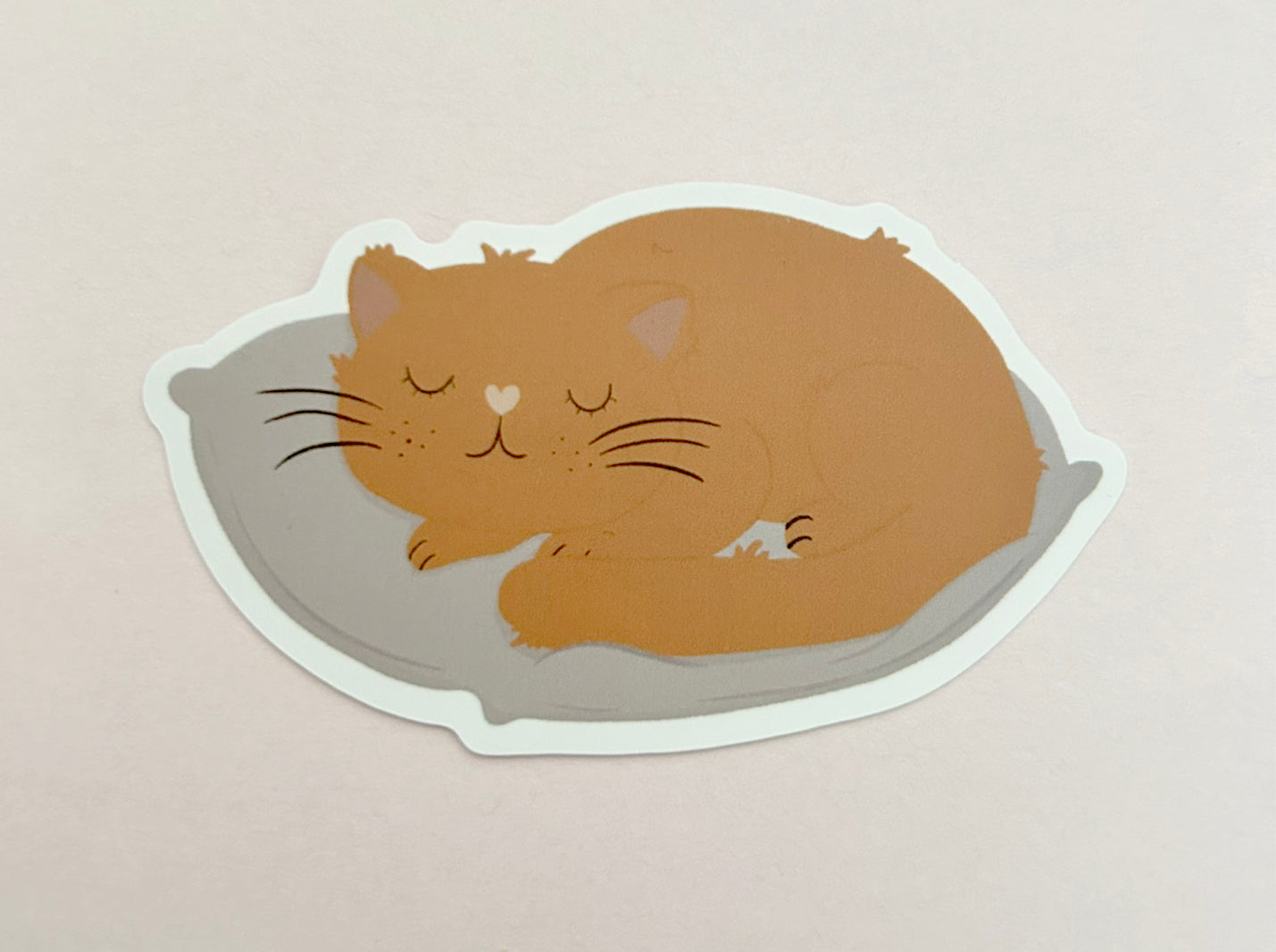 Cosy Cat Pillow Vinyl waterproof Sticker