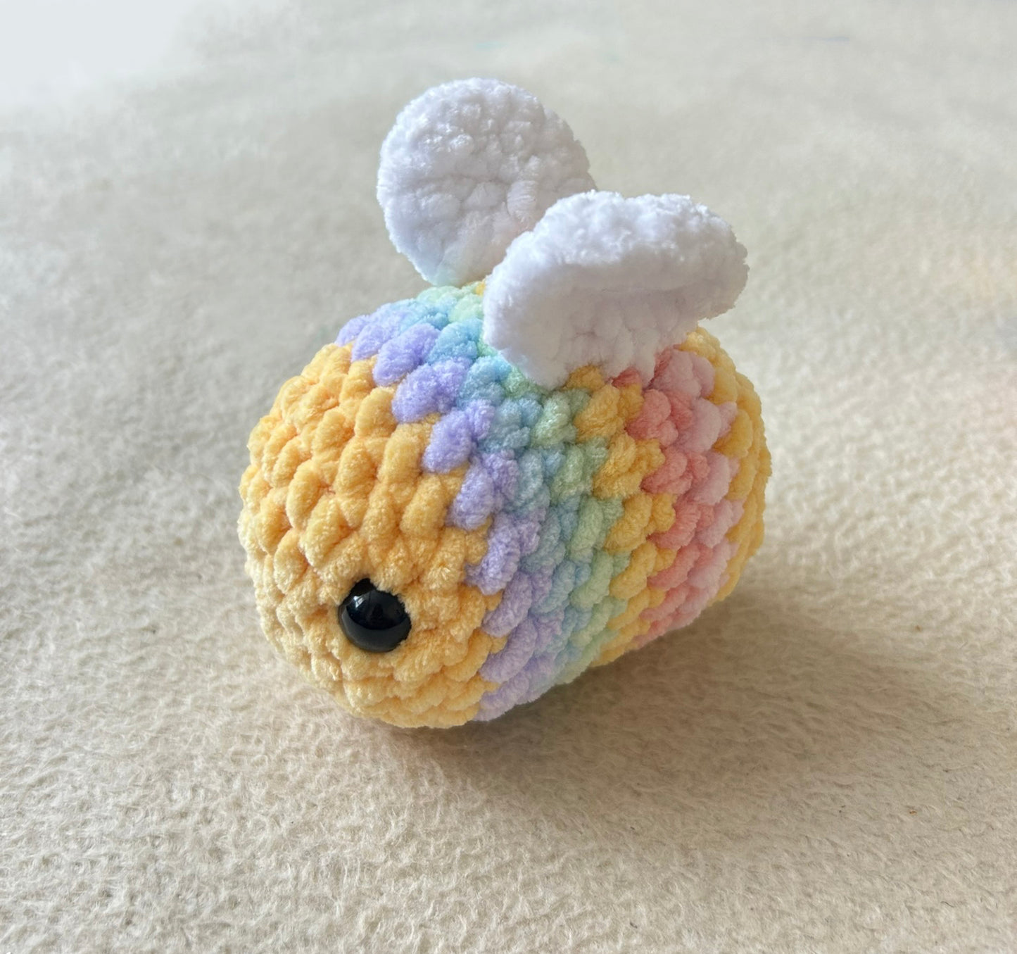 Crochet Plushies Made to Order Pastel Rainbow Bumble Bee