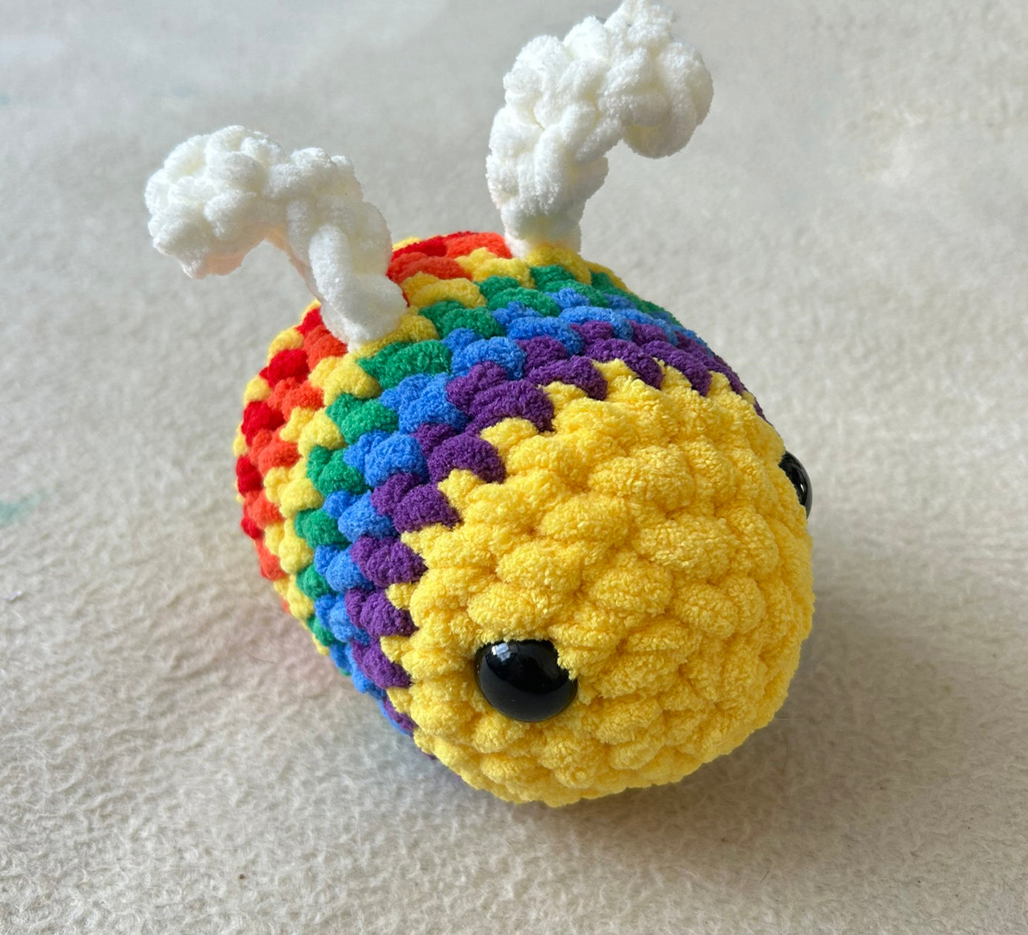 Crochet Plushies Made to Order Large Rainbow Bumble Bee