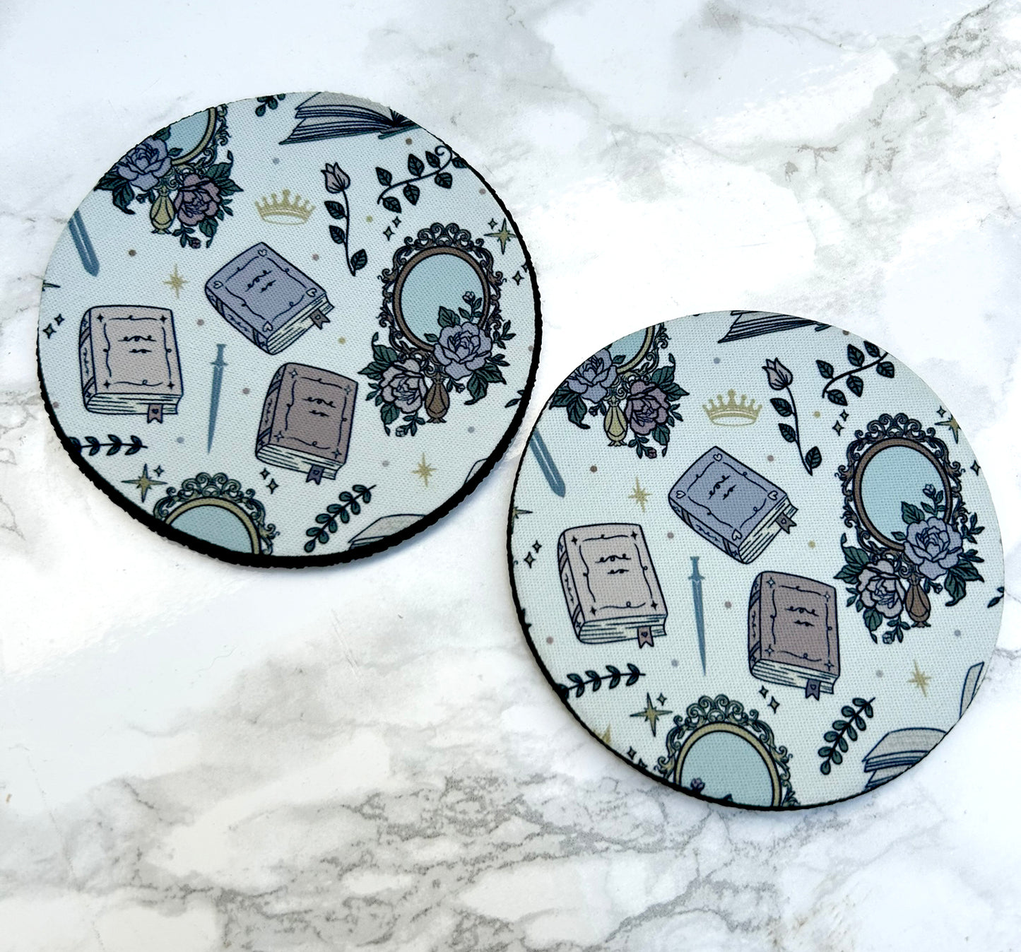 Girlie Romantasy Print Neoprene Coaster 2 Pack