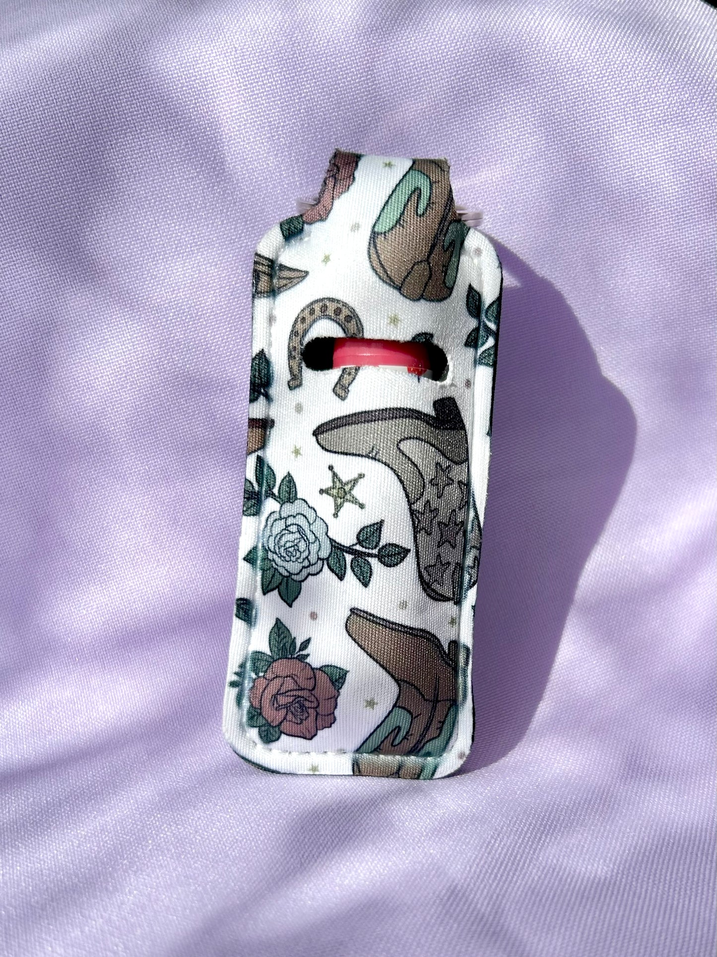 Cowboy Boots Lip Balm Holder Keyring