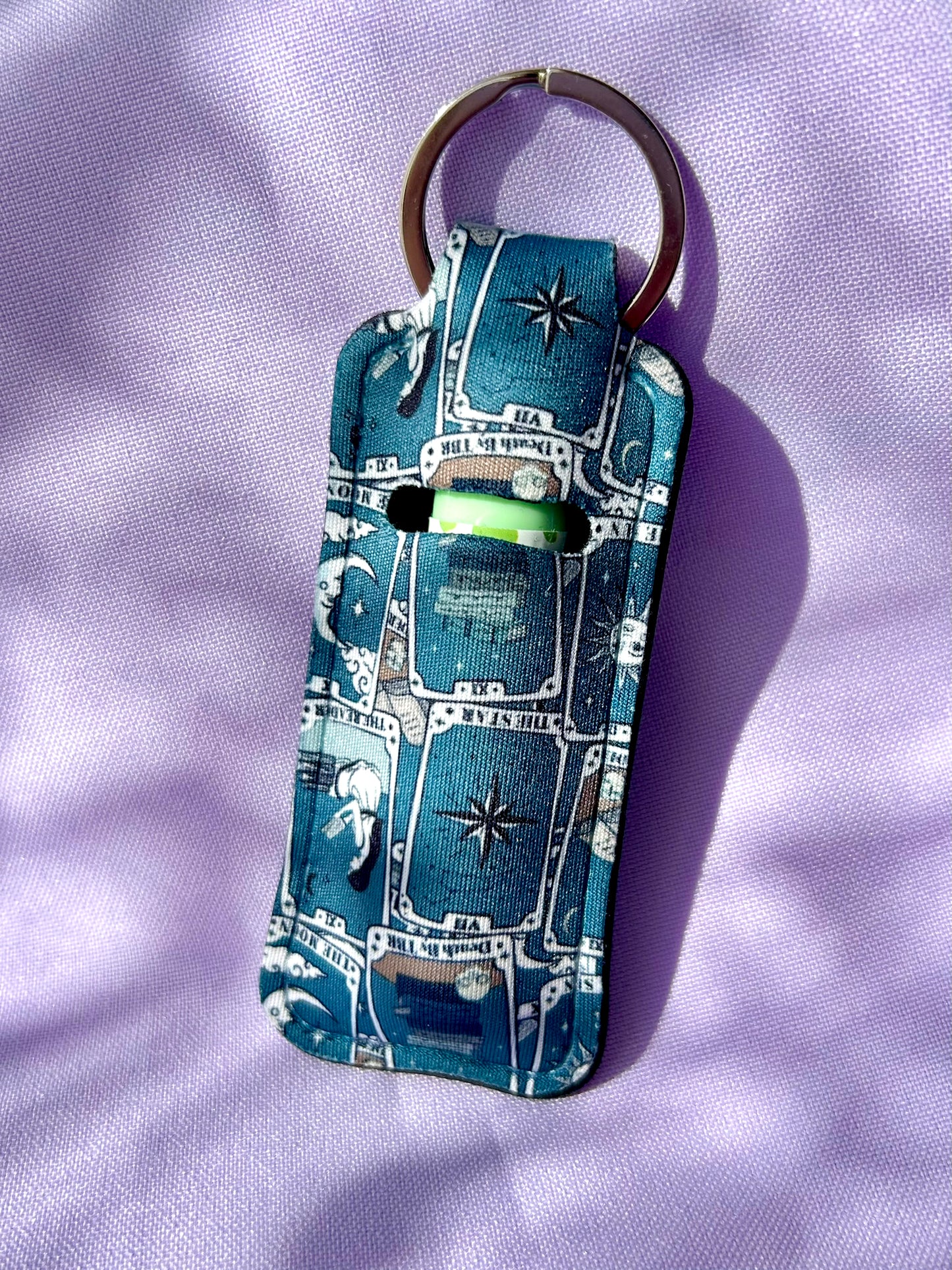 Tarot Cards Small Lip Balm Holder Keyring
