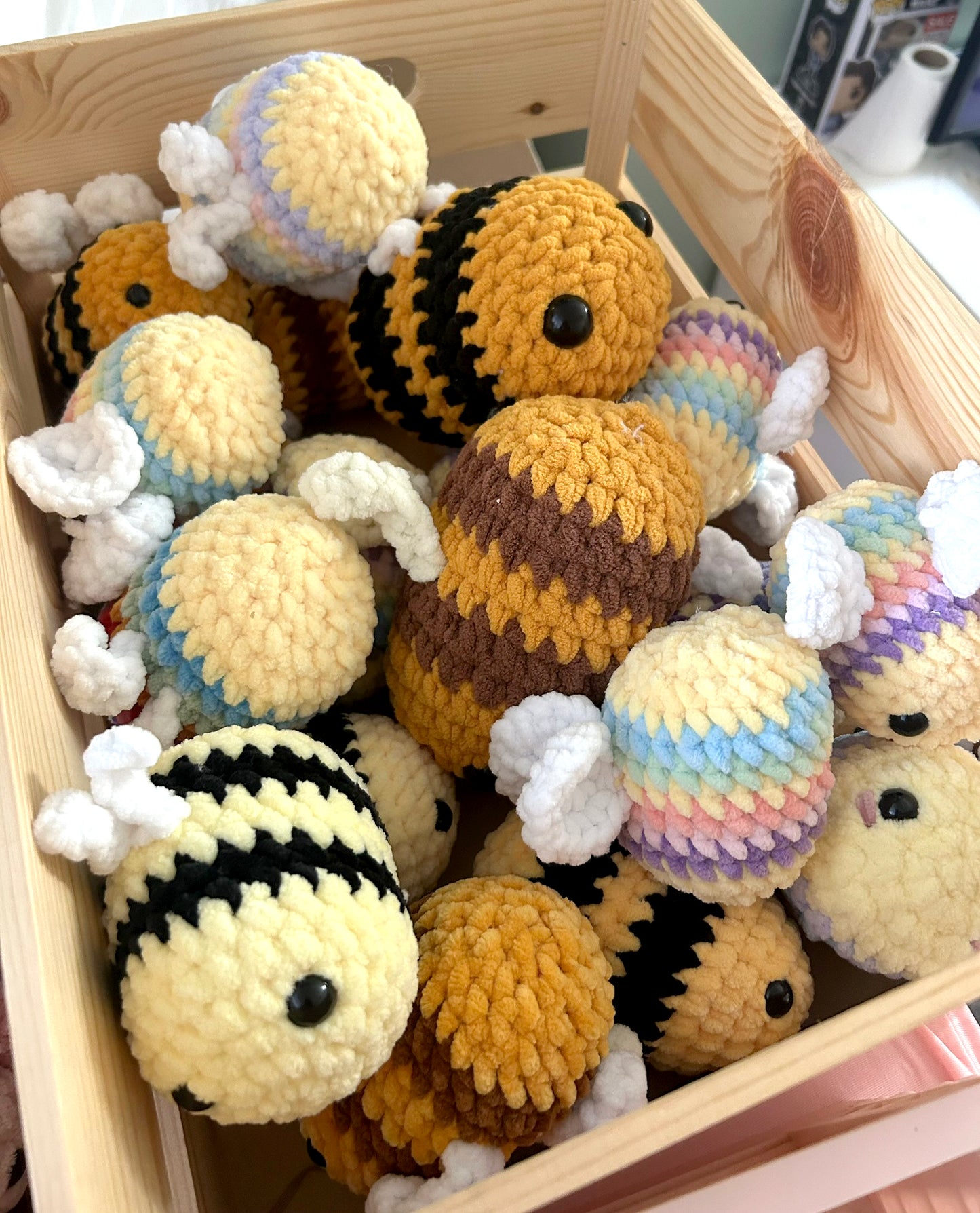 Crochet Plushies Made to Order Brown and Yellow Bumble Bee