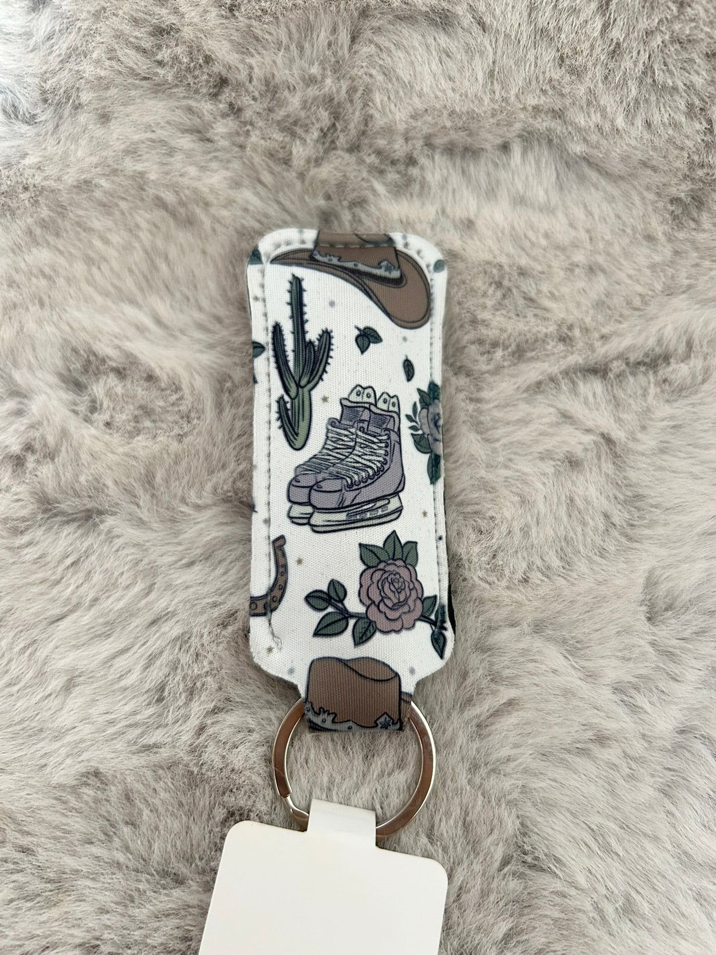 Cowboy Romance Lip Balm Holder Keyring