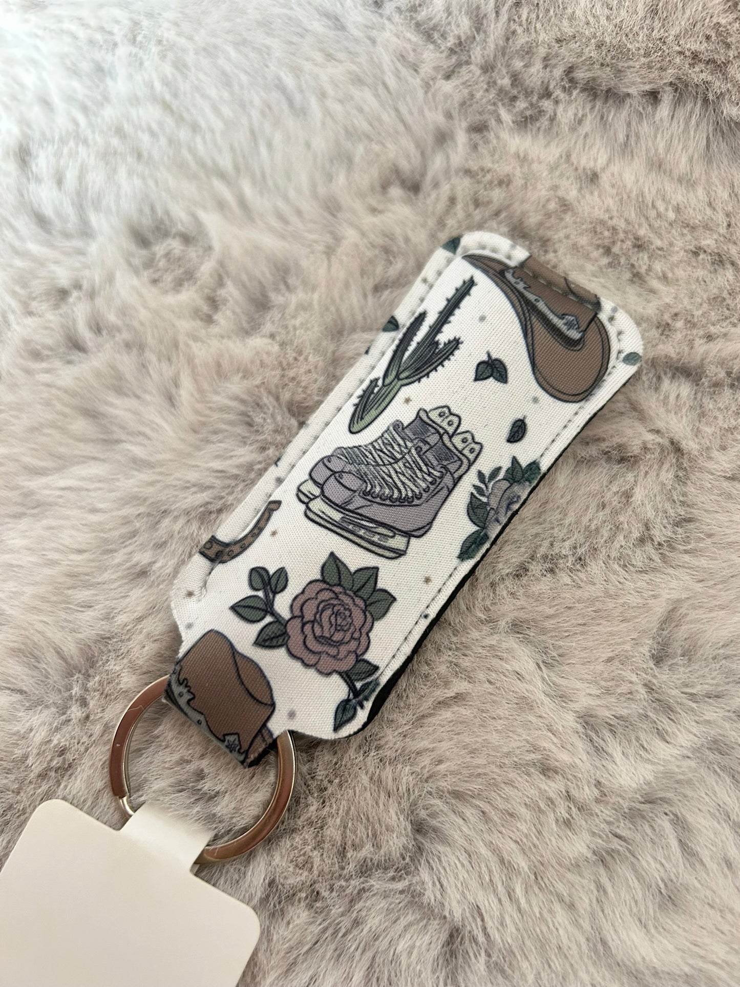 Cowboy Romance Lip Balm Holder Keyring