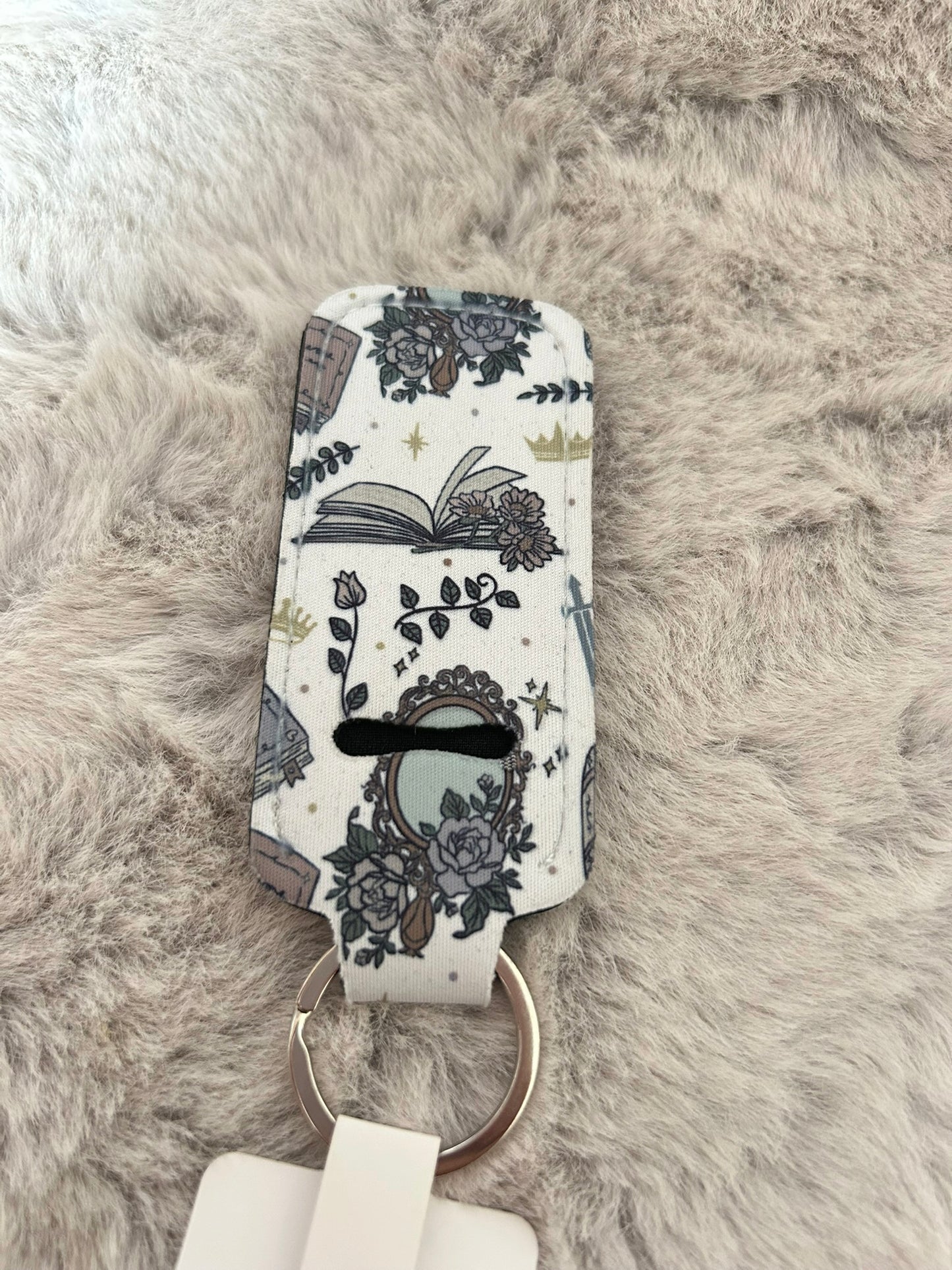 White Girlie Romantasy Lip Balm Holder Keyring