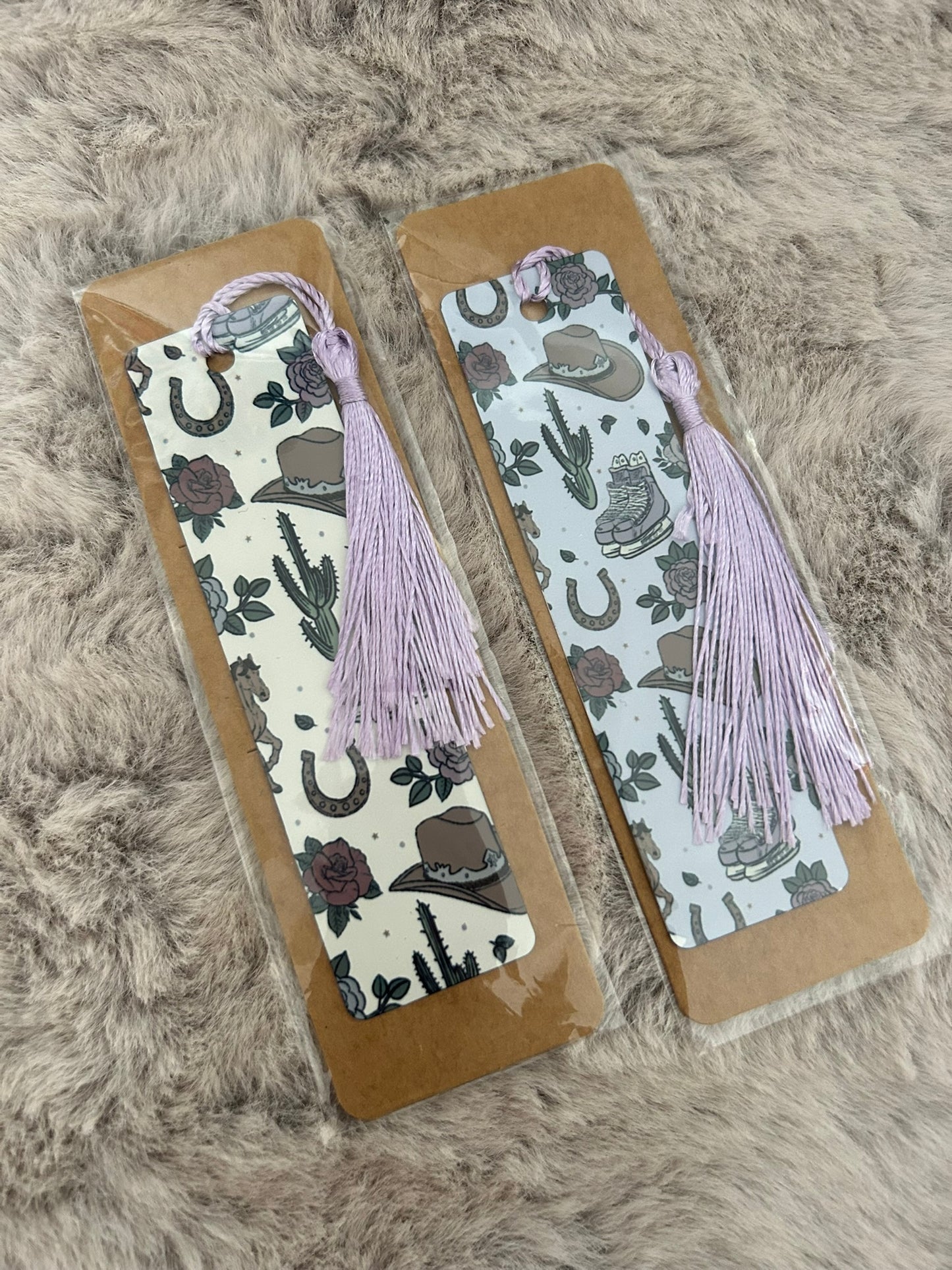 Small Town Cowboy Double Sided Bookmark Aluminum Tassel