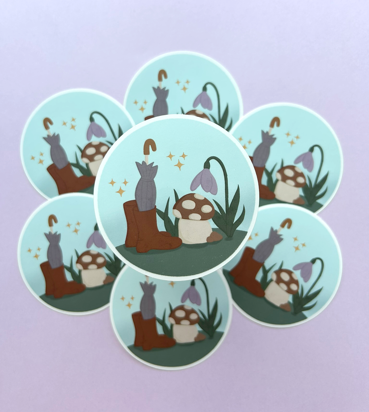 Toadstool Scene Vinyl Sticker
