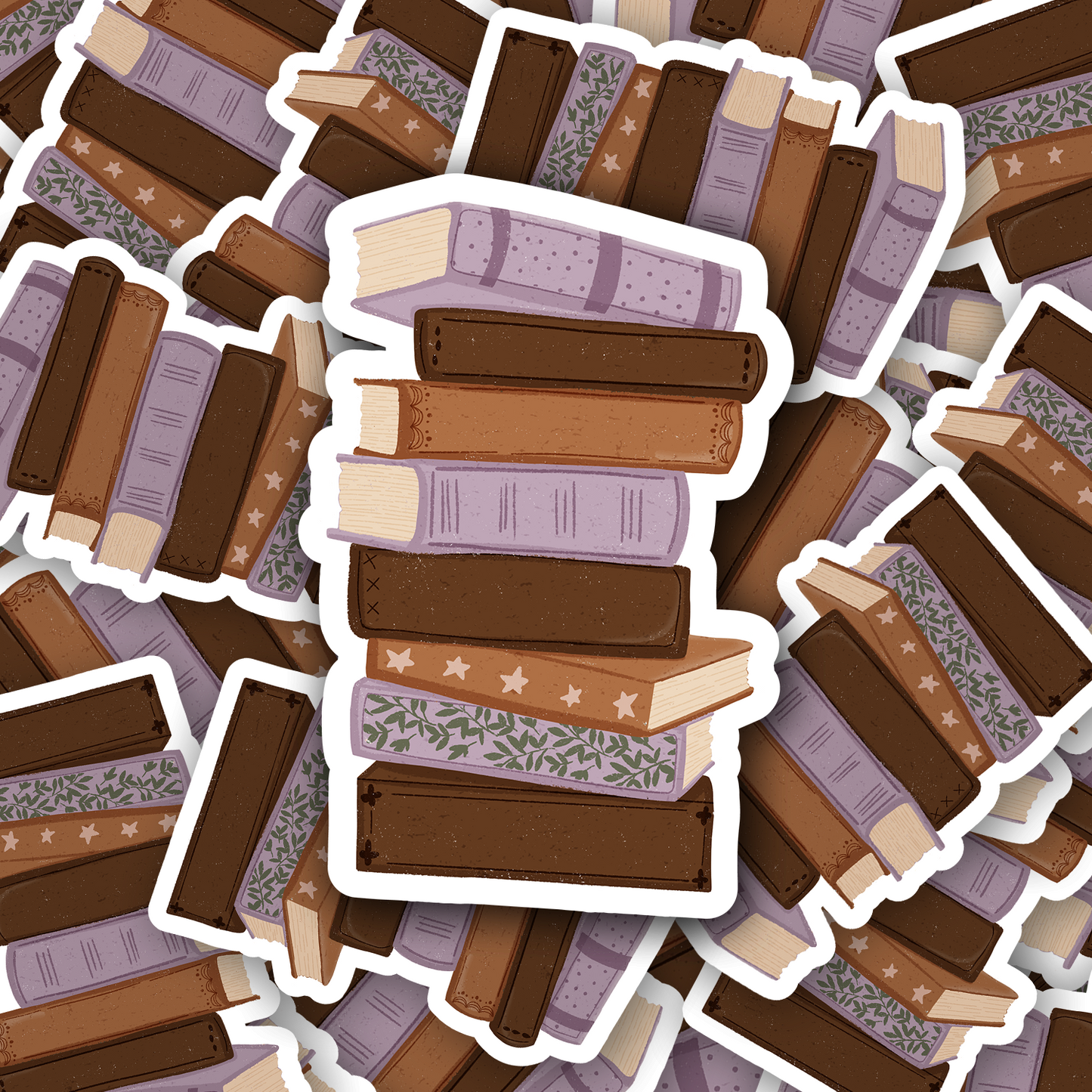 Book Stack Vinyl waterproof Sticker