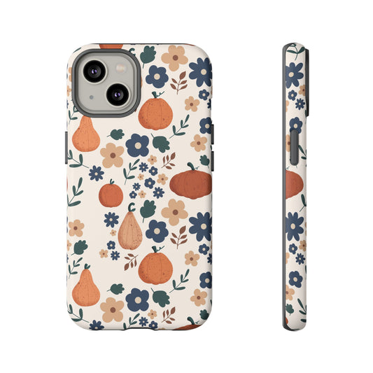 Autumn Pumpkin Floral Tough Phone Case