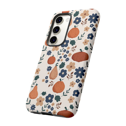 Autumn Pumpkin Floral Tough Phone Case