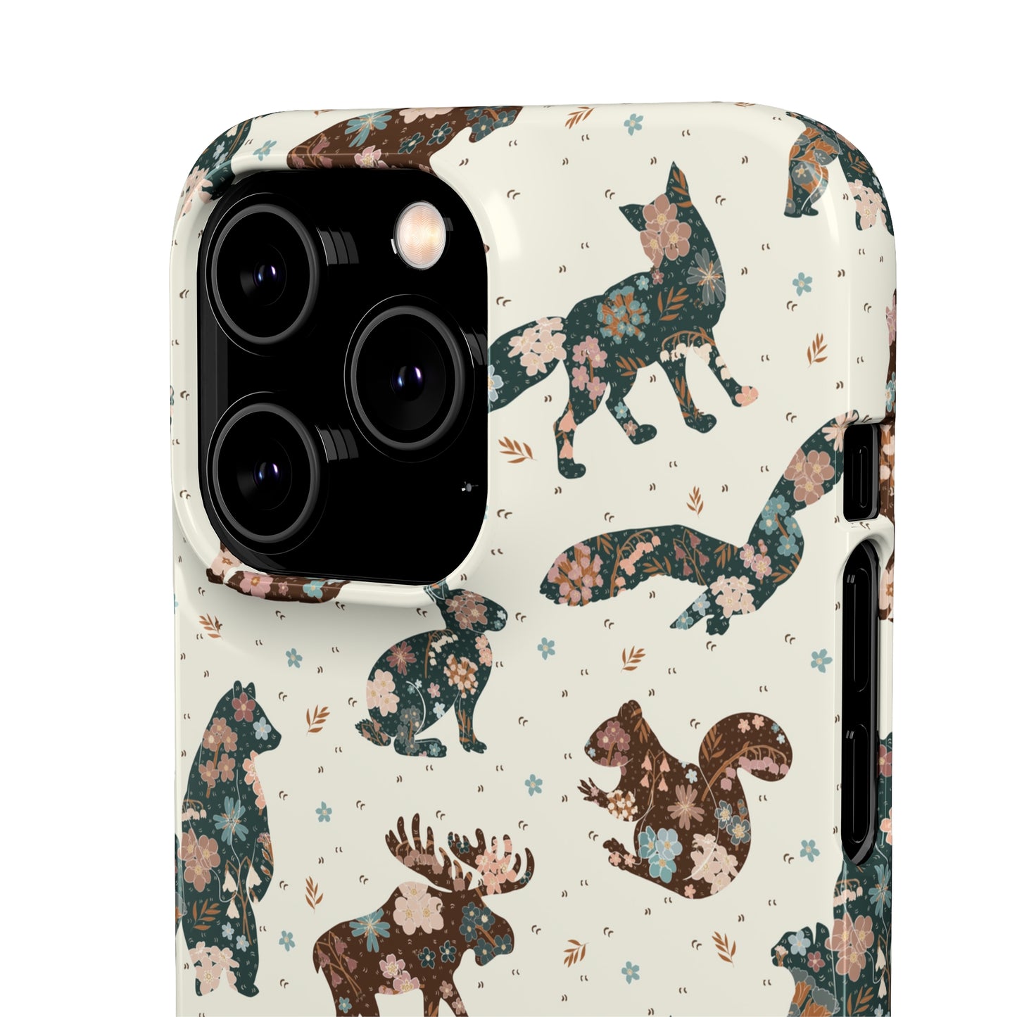 Scandi Animal Folk Floral Phone Snap Case