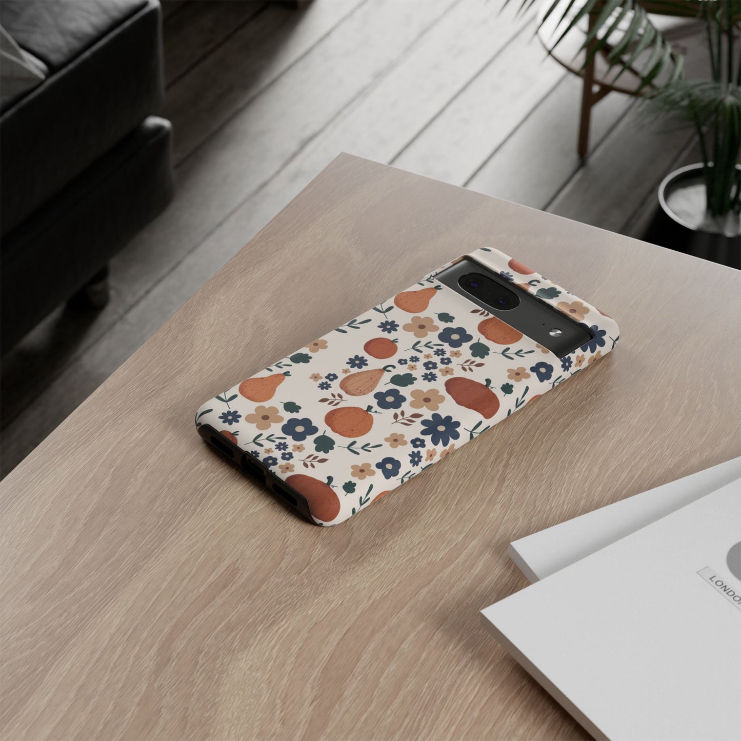 Autumn Pumpkin Floral Tough Phone Case