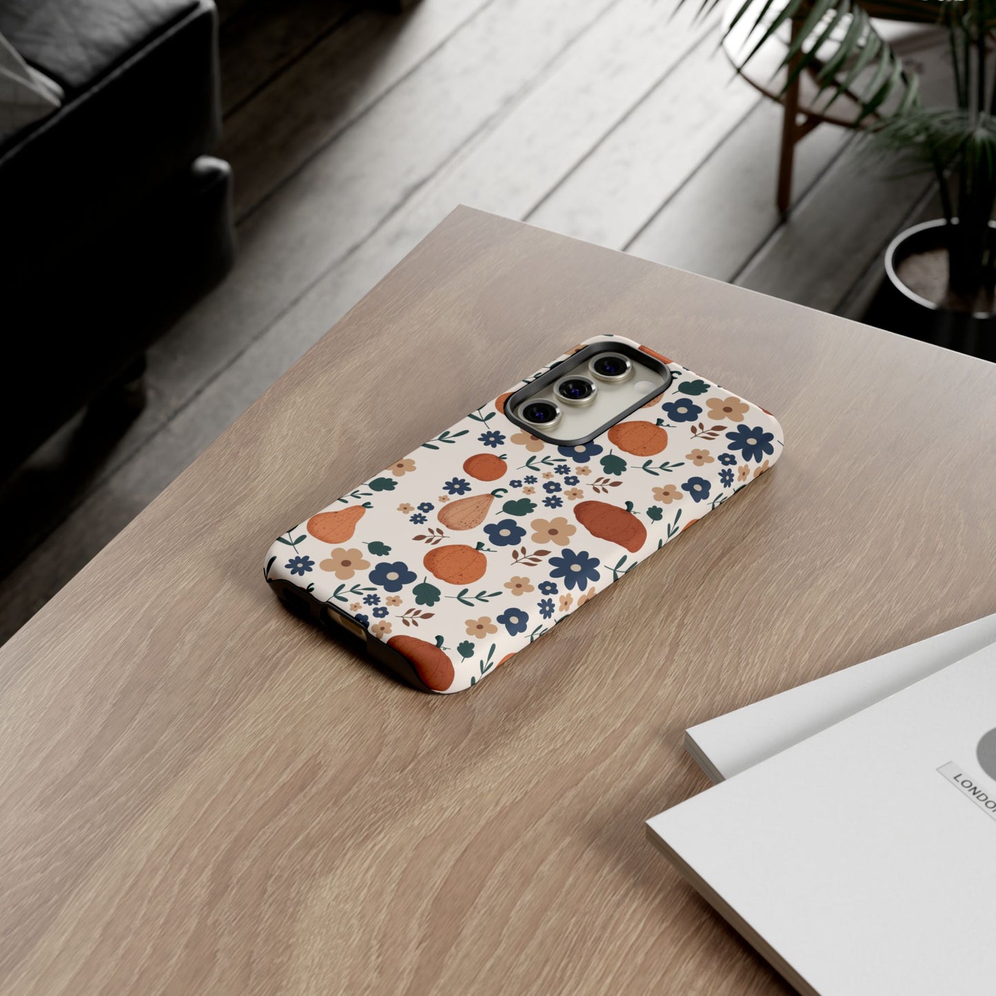 Autumn Pumpkin Floral Tough Phone Case