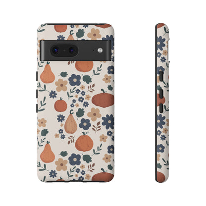 Autumn Pumpkin Floral Tough Phone Case