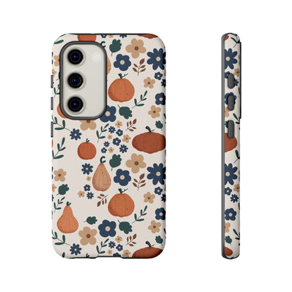 Autumn Pumpkin Floral Tough Phone Case