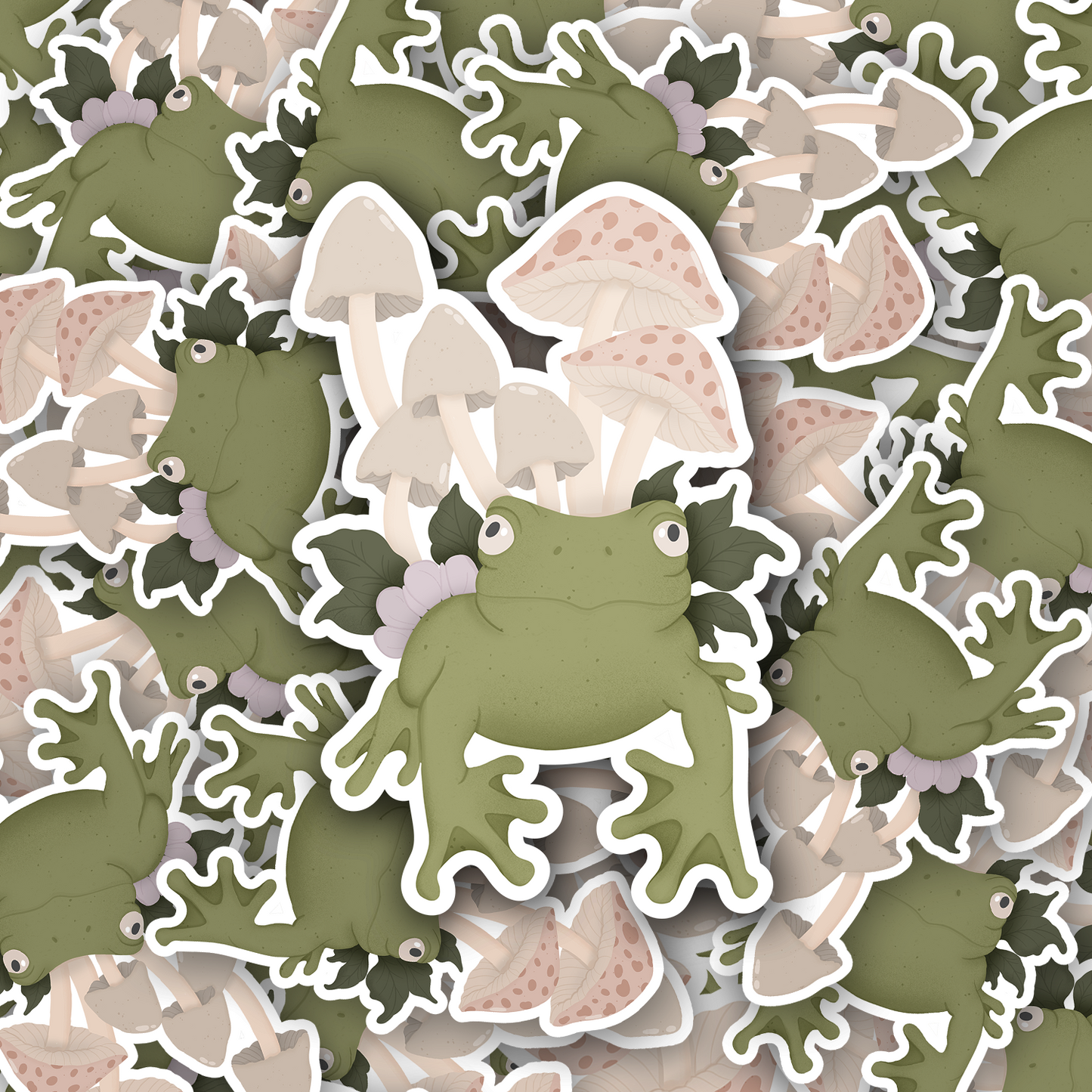 Toadstool Frog Vinyl waterproof Sticker