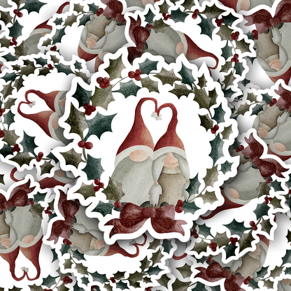 Christmas Gonks Watercolour Vinyl waterproof Sticker