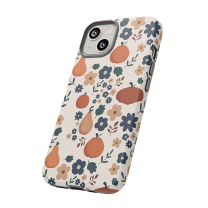 Autumn Pumpkin Floral Tough Phone Case