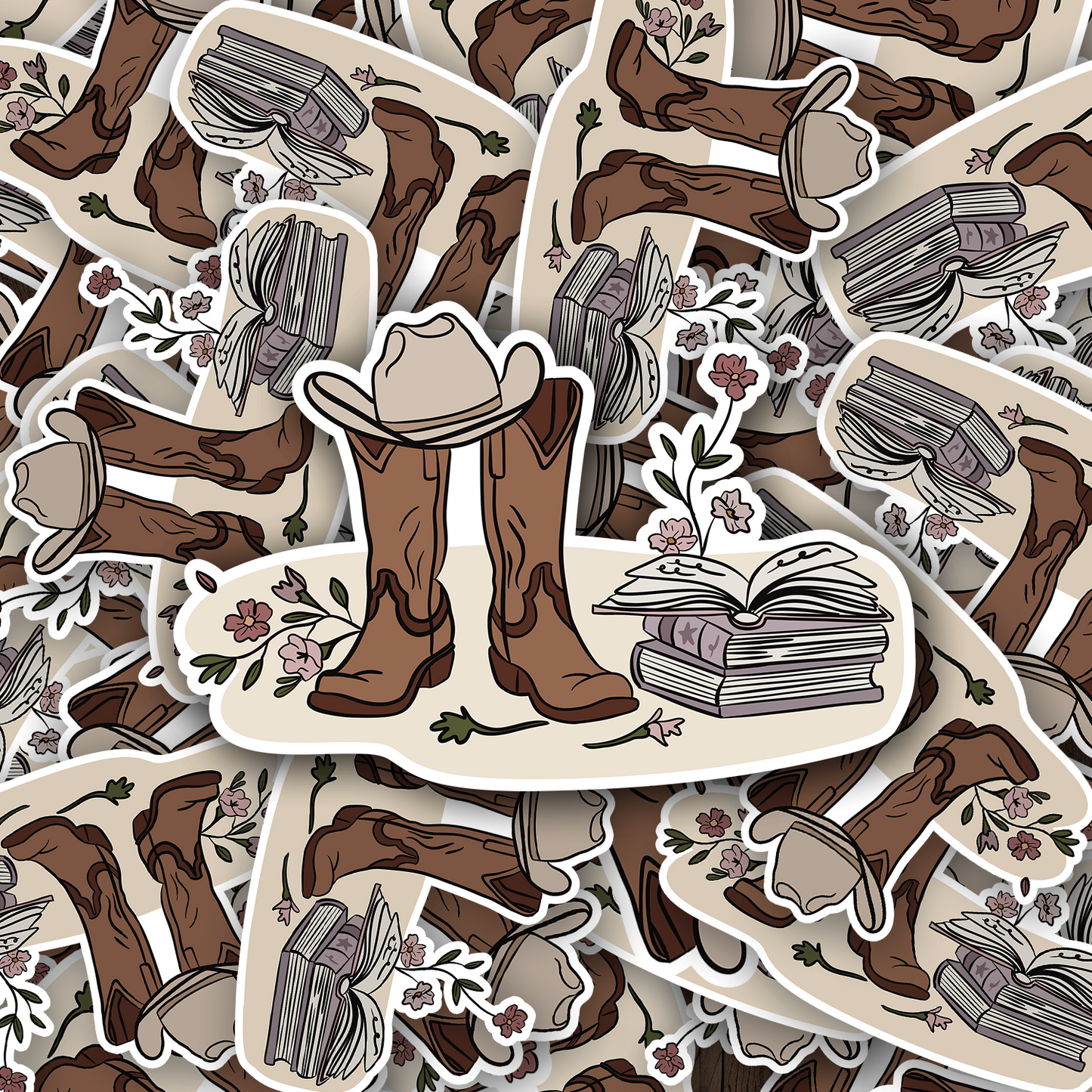 Cowboy Romance Vinyl waterproof Sticker
