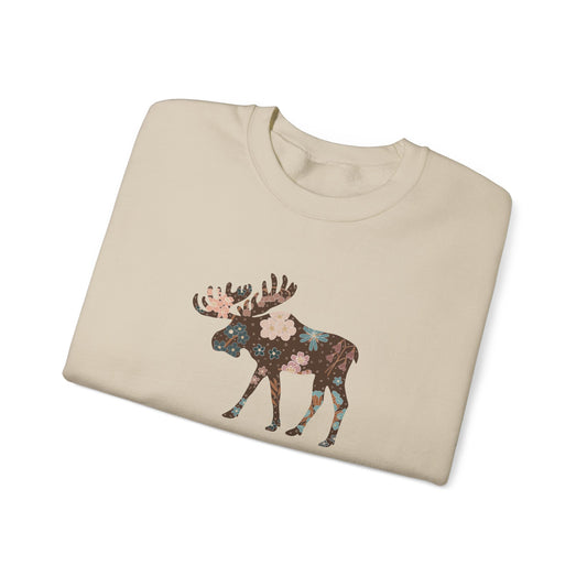 Scandi Folk Animal Moose Women's Crewneck Sweatshirt