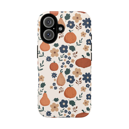 Autumn Pumpkin Floral Tough Phone Case