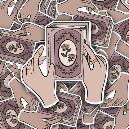 Book in Hands Vinyl waterproof Sticker