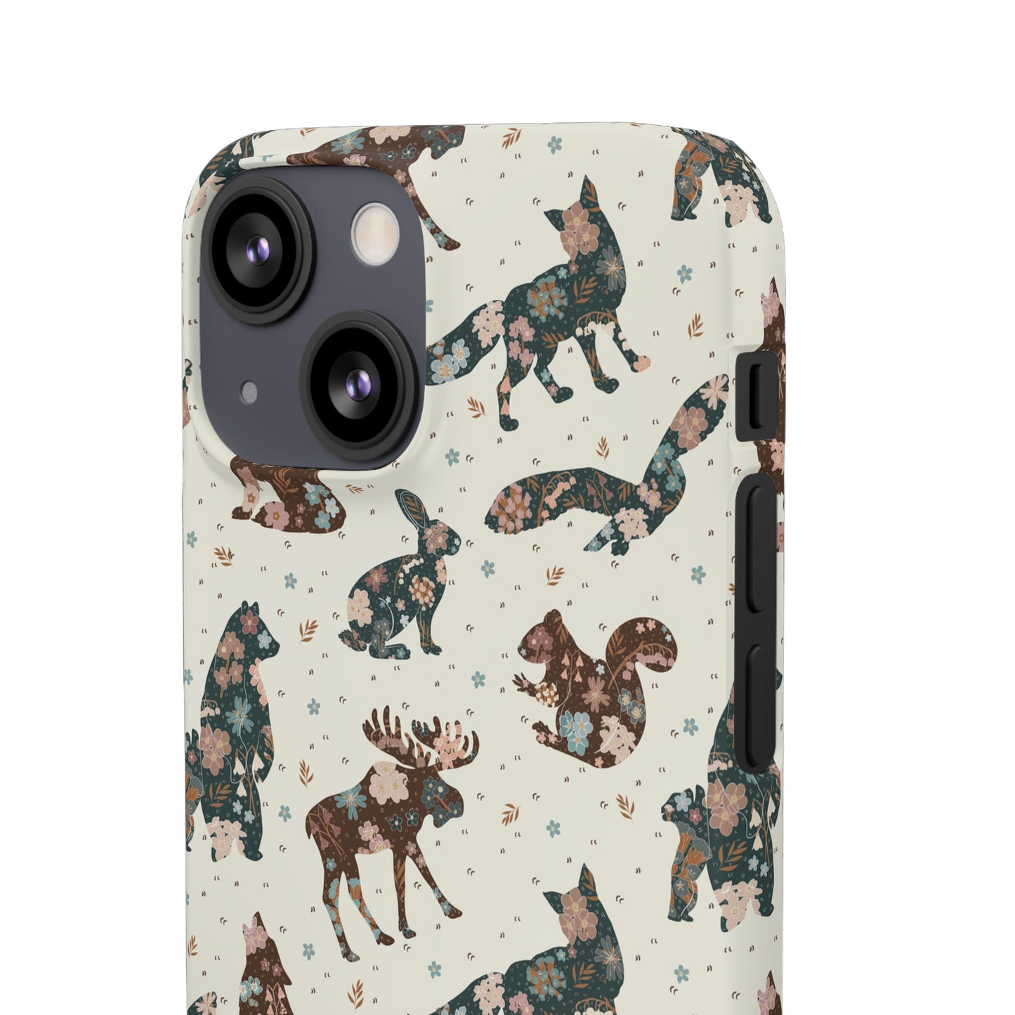 Scandi Animal Folk Floral Phone Snap Case