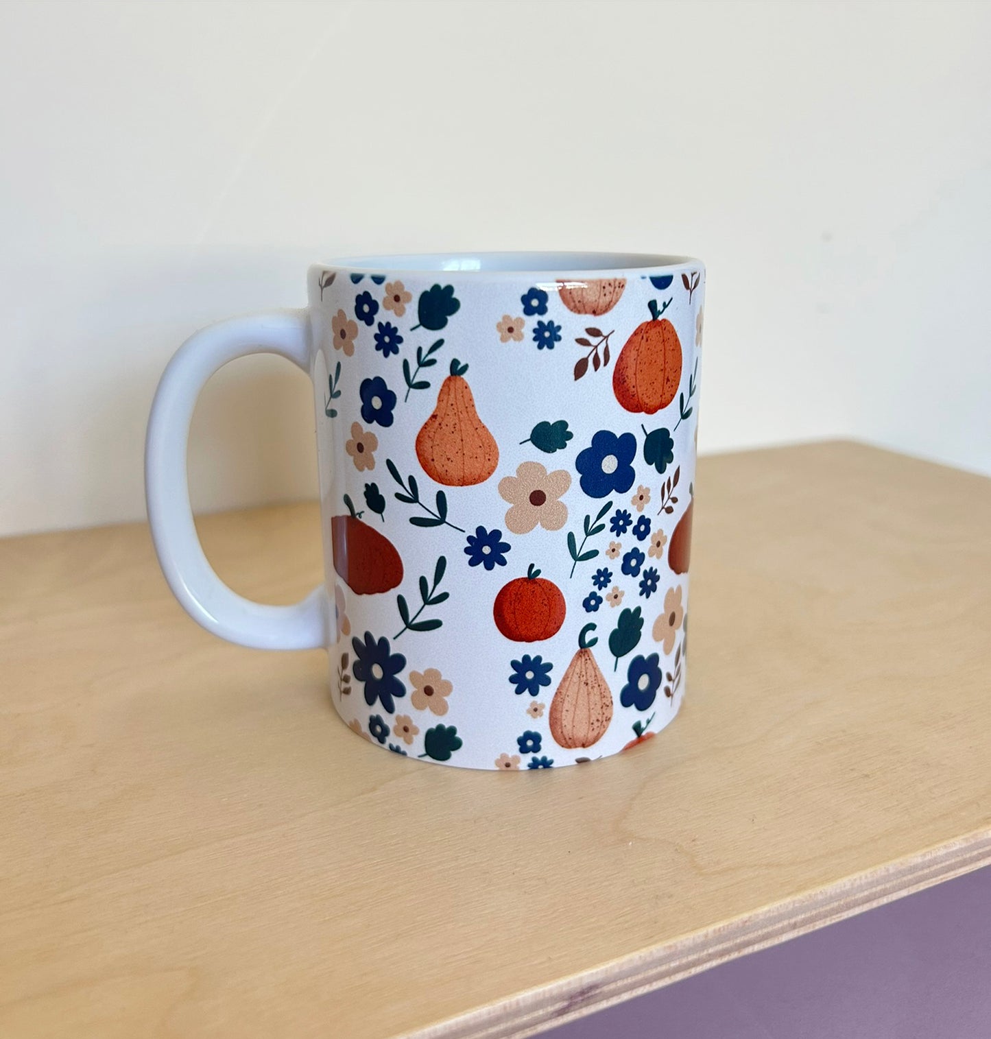 Floral Pumpkins Patterned Mug 11oz