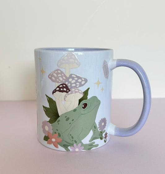 Lilac Mug Frog Toadstools Bunny Magic