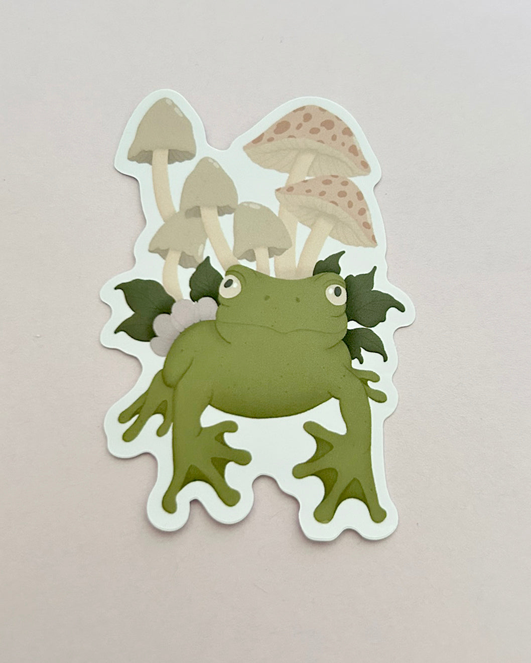 Toadstool Frog Vinyl waterproof Sticker