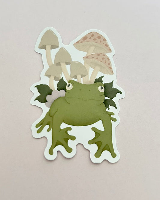 Toadstool Frog Vinyl waterproof Sticker
