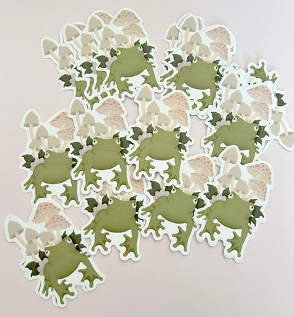 Toadstool Frog Vinyl waterproof Sticker