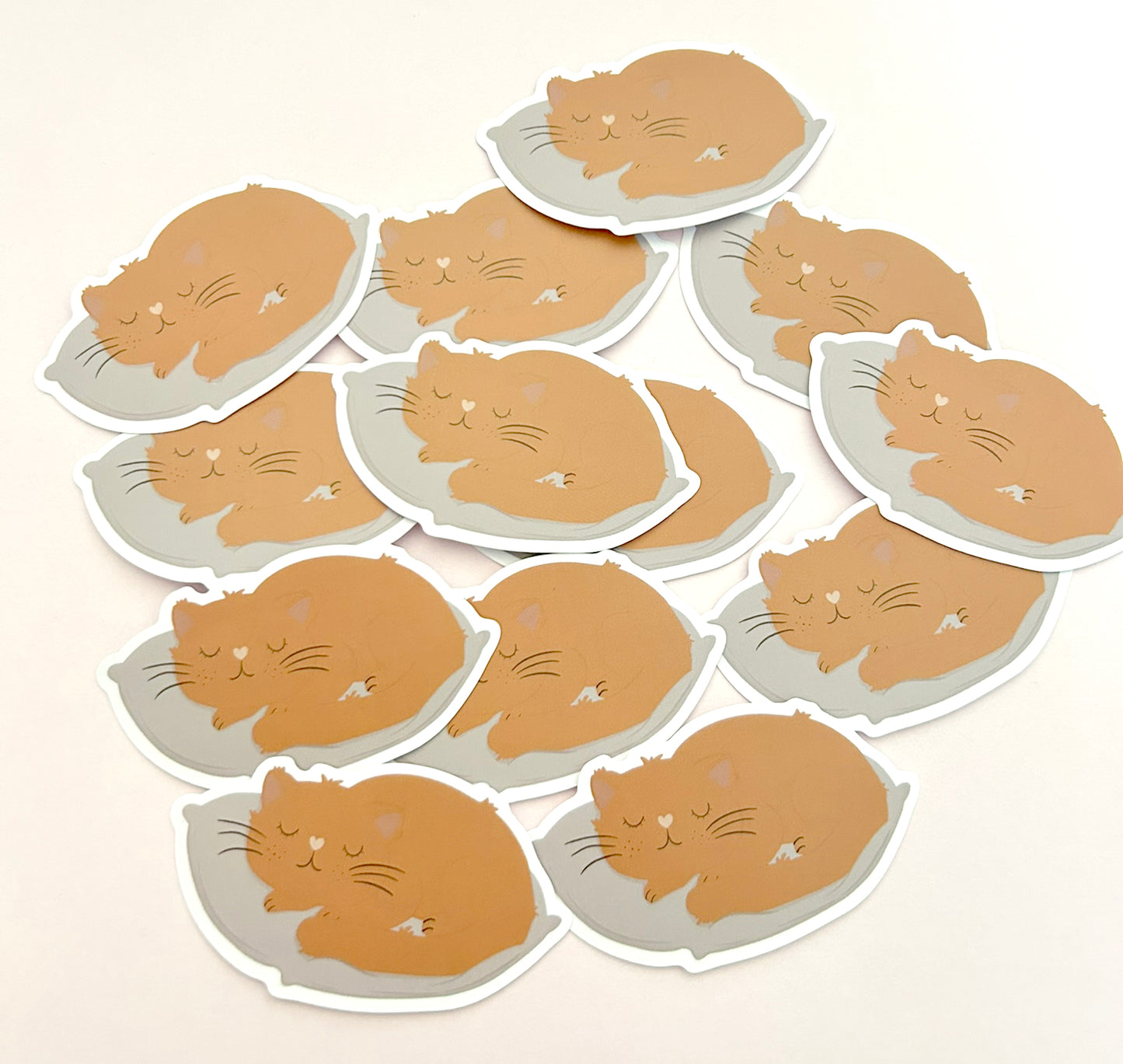 Cosy Cat Pillow Vinyl waterproof Sticker