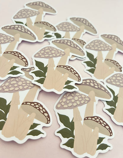 Toadstool Bunch Vinyl waterproof Sticker