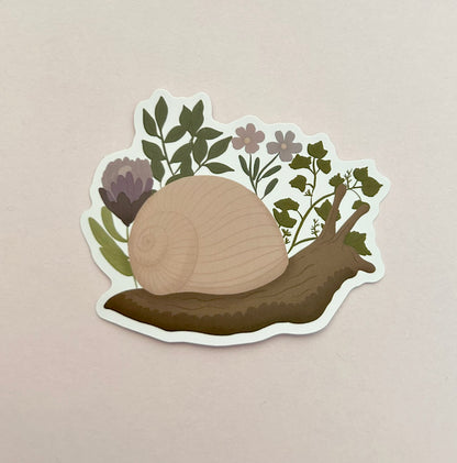 Floral Snail Vinyl waterproof Sticker