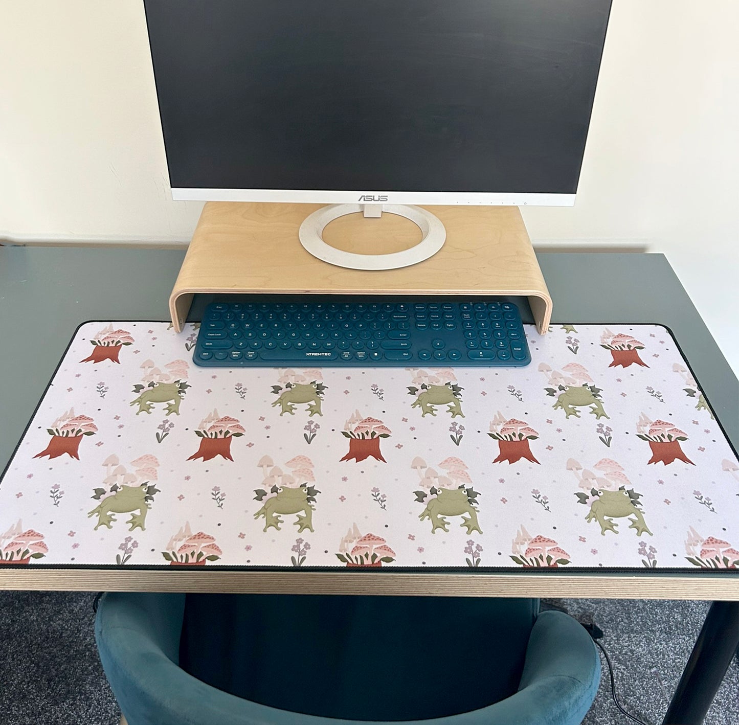 Frog Toadstools Gaming Mat Desk Pad