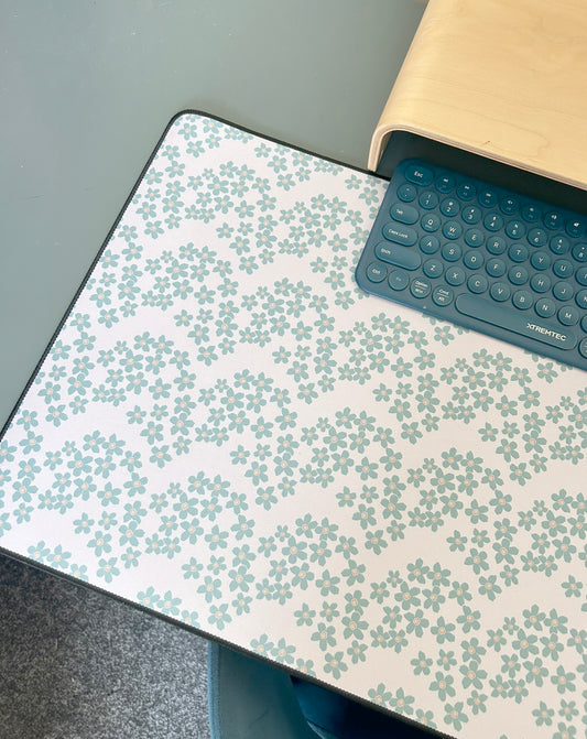 Floral Wave Gaming Mat Desk Pad