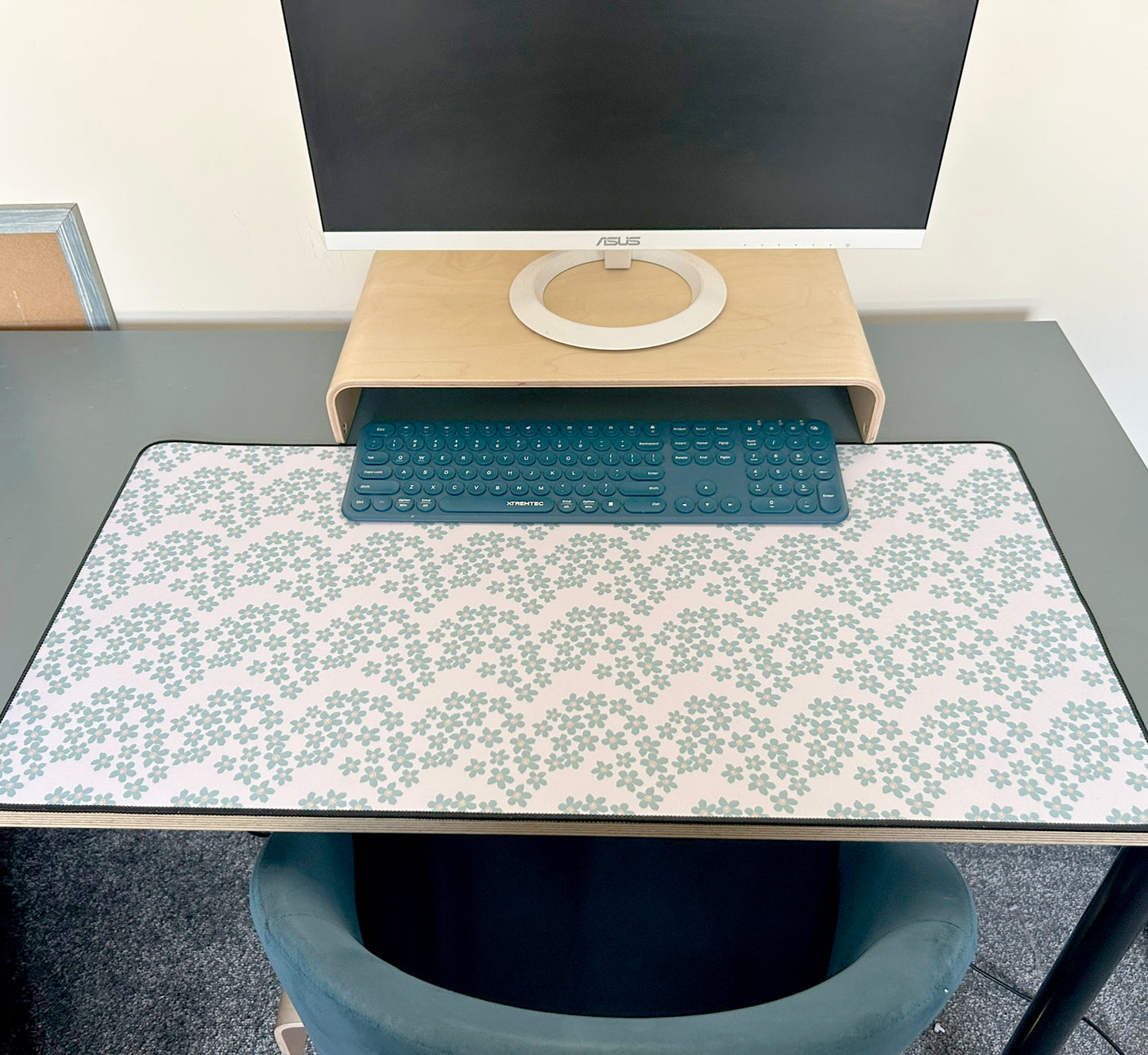 Floral Wave Gaming Mat Desk Pad