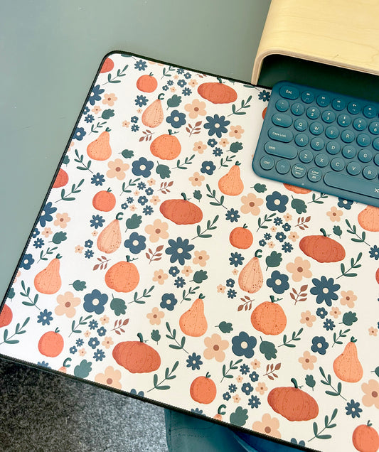 Pumpkin Floral Gaming Mat Desk Pad