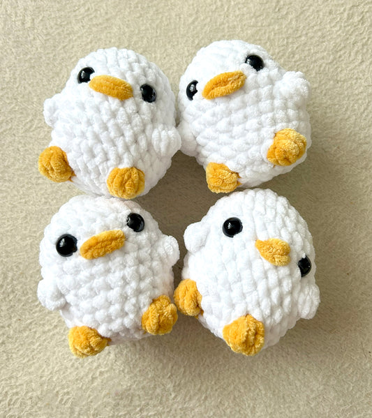 Crochet Plushies Made to Order White Duck Small