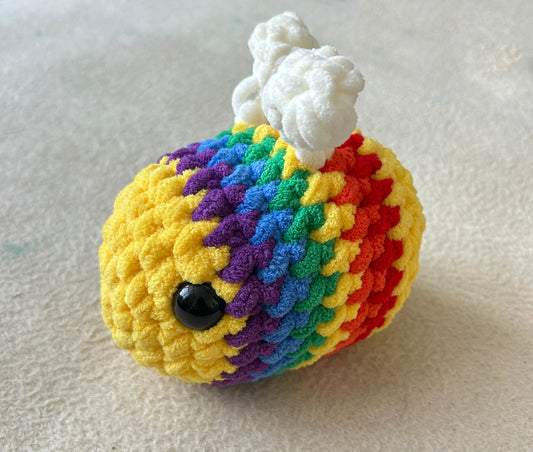 Crochet Plushies Made to Order Large Rainbow Bumble Bee