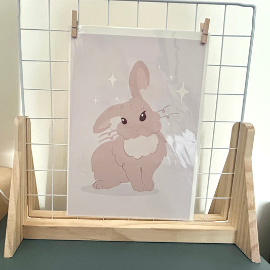 Beige Rabbit A4 Wall Art Print