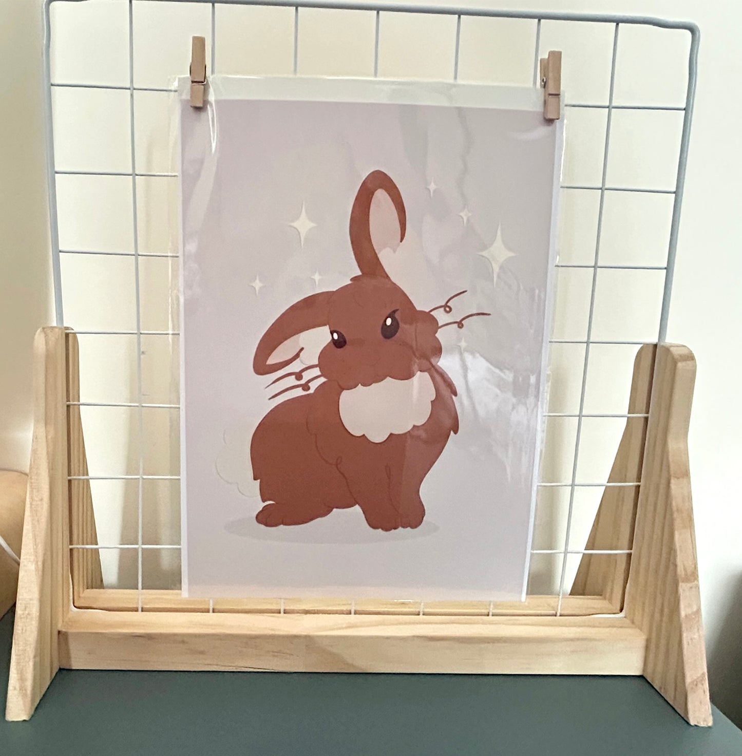 Brown Rabbit A4 Wall Art Print